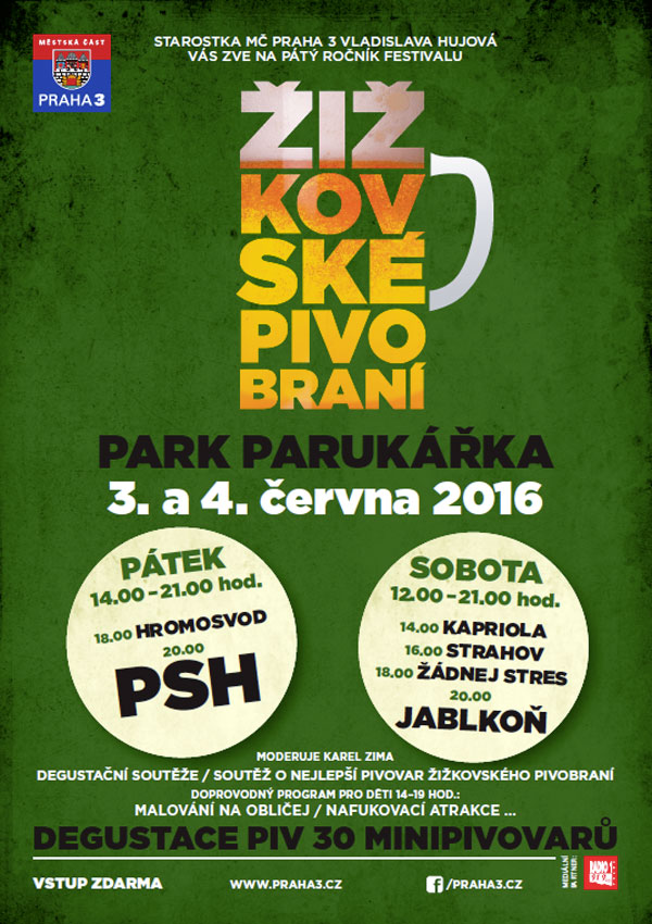 Žižkovské pivobraní plakát 2016